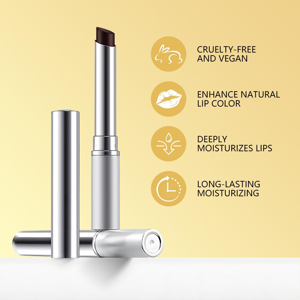 Honey Tinted Lip Balms Lip Stain, Sheer Hydrating Lip Skin Tint, Gloss Balm Moisturizing Lip Color for All Skin Tones, Nourishing Lip Balm with a Hint of Natural Black Cherry Tint (Black)
