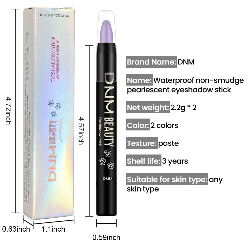 Kaely 2Pcs Cream Eyeshadow Sticks Set for Eyes Waterproof,Blue Shimmer & Purple Shimmer Matte Eye shadow Stick Pencil Pen Bulk sombras en crema para ojos 32+33