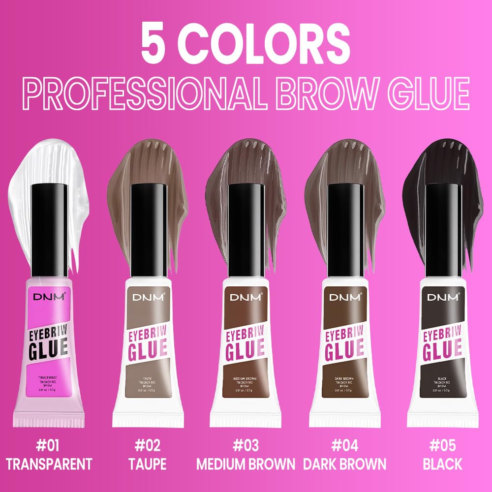 Kaely PROFESSIONAL MAKEUP Brow Glue, Tinted Eyebrow Gel, Eyebrow Mascara Waterproof, gel para cejas a prueba de agua, Eye Brow Fast Sculpt, Vegan & Cruelty-Free, 2Pcs-05 Black