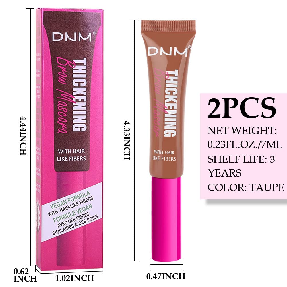 Tinted Thickening Brow Mascara,Brow Fast Sculpt,Waterproof, Transfer-proof, Brush to Fill in Eyebrows and Cover Gray Hairs - Cruelty Free - Light Medium Brown (2pcs 04 Rich Auburn)
