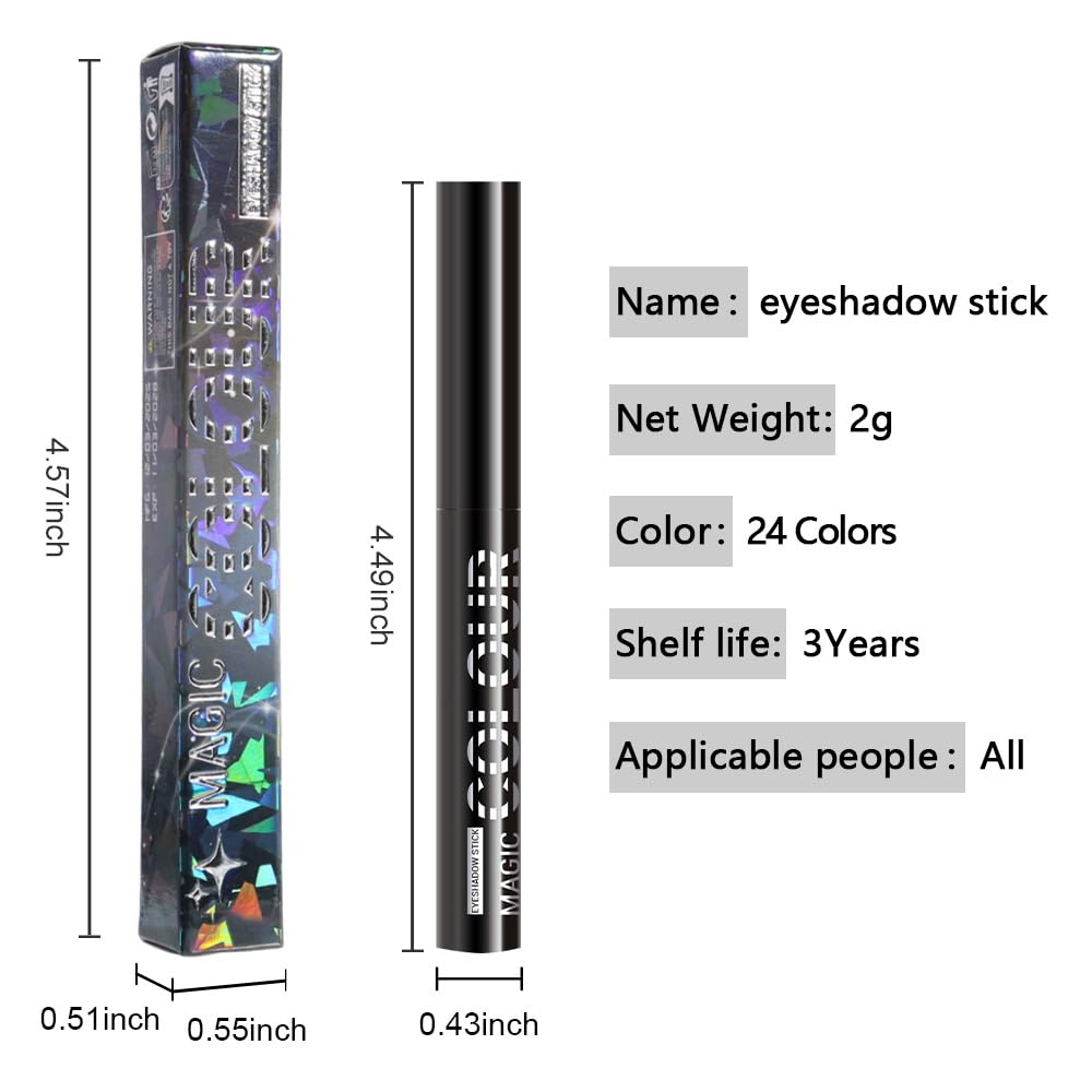 Champagne Shimmer Cream Eye Shadow Stick Makeup for Women, Champagne Shimmer Matte Eye Shadow Brightener Stick for Eyes, Waterproof Eyeshadow Pencil Applicator Blendable for Eye Highlight 04