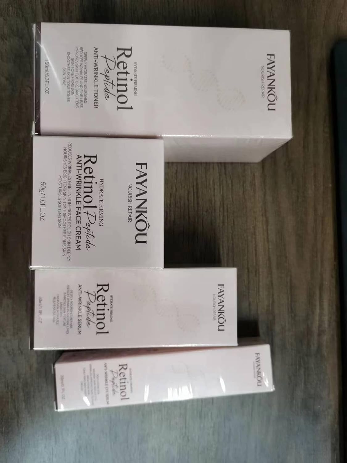 Retinol Skin Care Set, 4Pcs Anti Aging Skin Care Sets for Women, Include Retinol Face Cream Eye Cream Serum and Glycolic Acid 7%, Reduce Wrinkles, Promote Collagen Production Restore Skin Elasticity