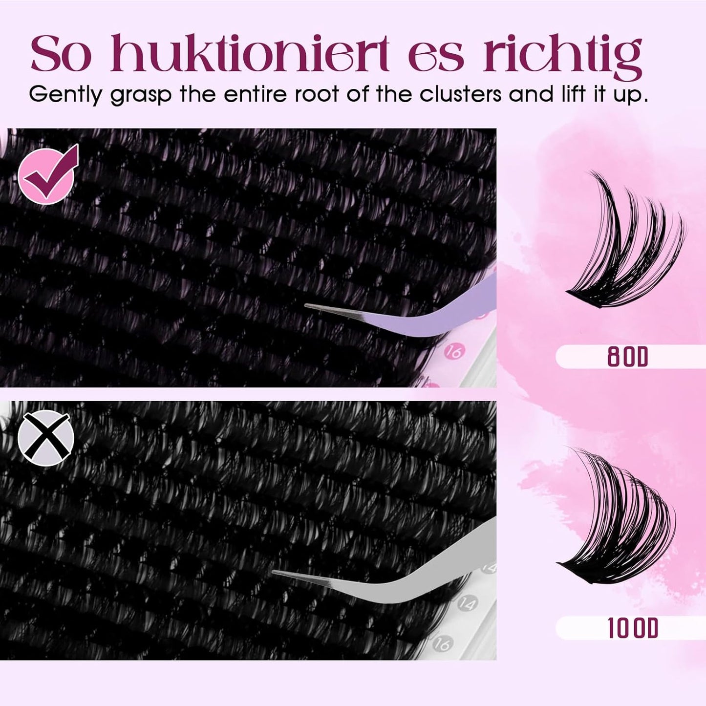 WENDY DIY D Curl Lash Clusters Book 468 Pcs Natural Look Individual Cluster Lashes Book Wispy-lashes Soft,80D+100D,28,10-18 mixed