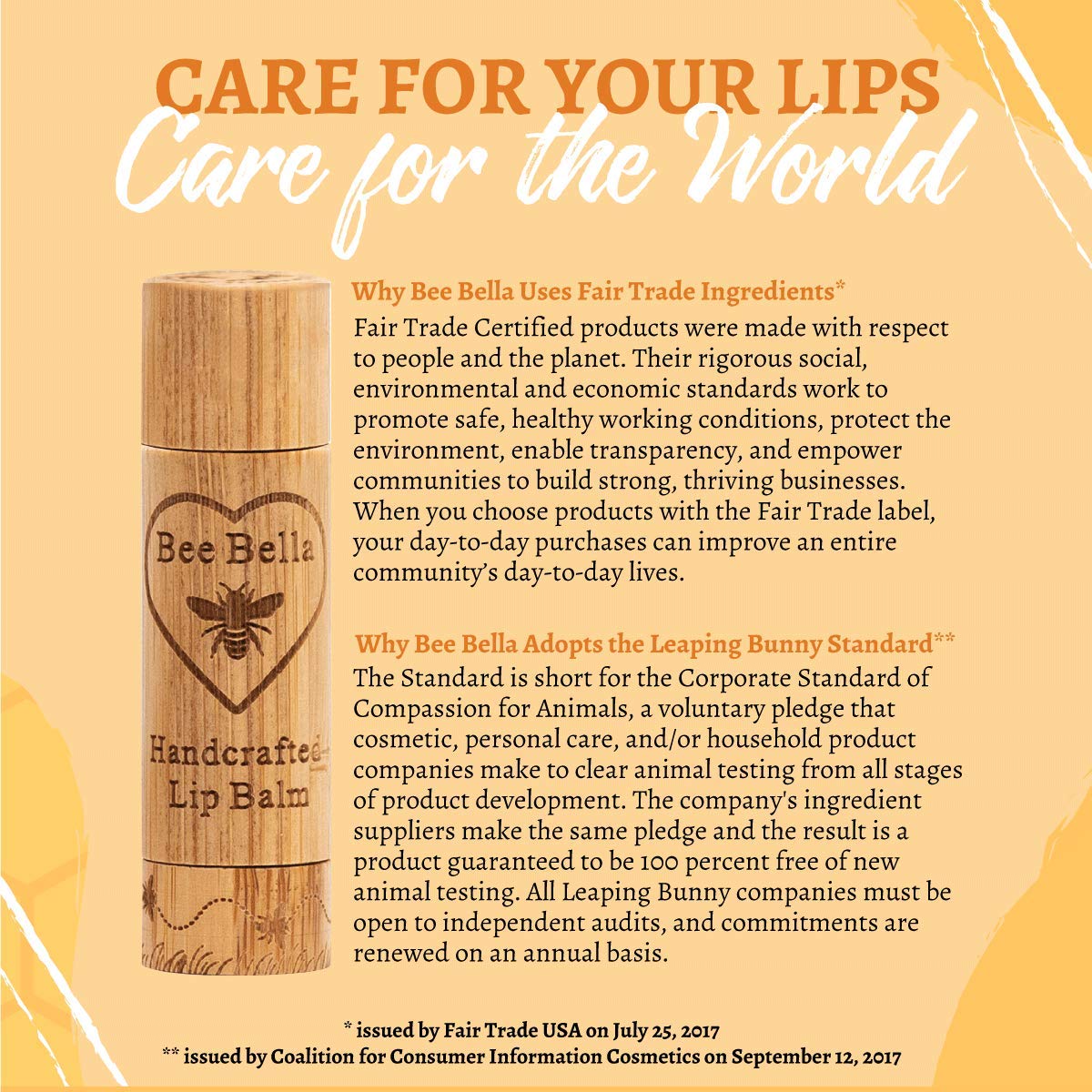 Bee Bella Lip Balm Pumpkin Spice (3 Pack)- With Beeswax, Coconut Oil, Jojoba Oil, Vitamin E Oil, Argan Oil and More for Soft and Smooth Lips - Long-Lasting Moisture - Handmade in the USA