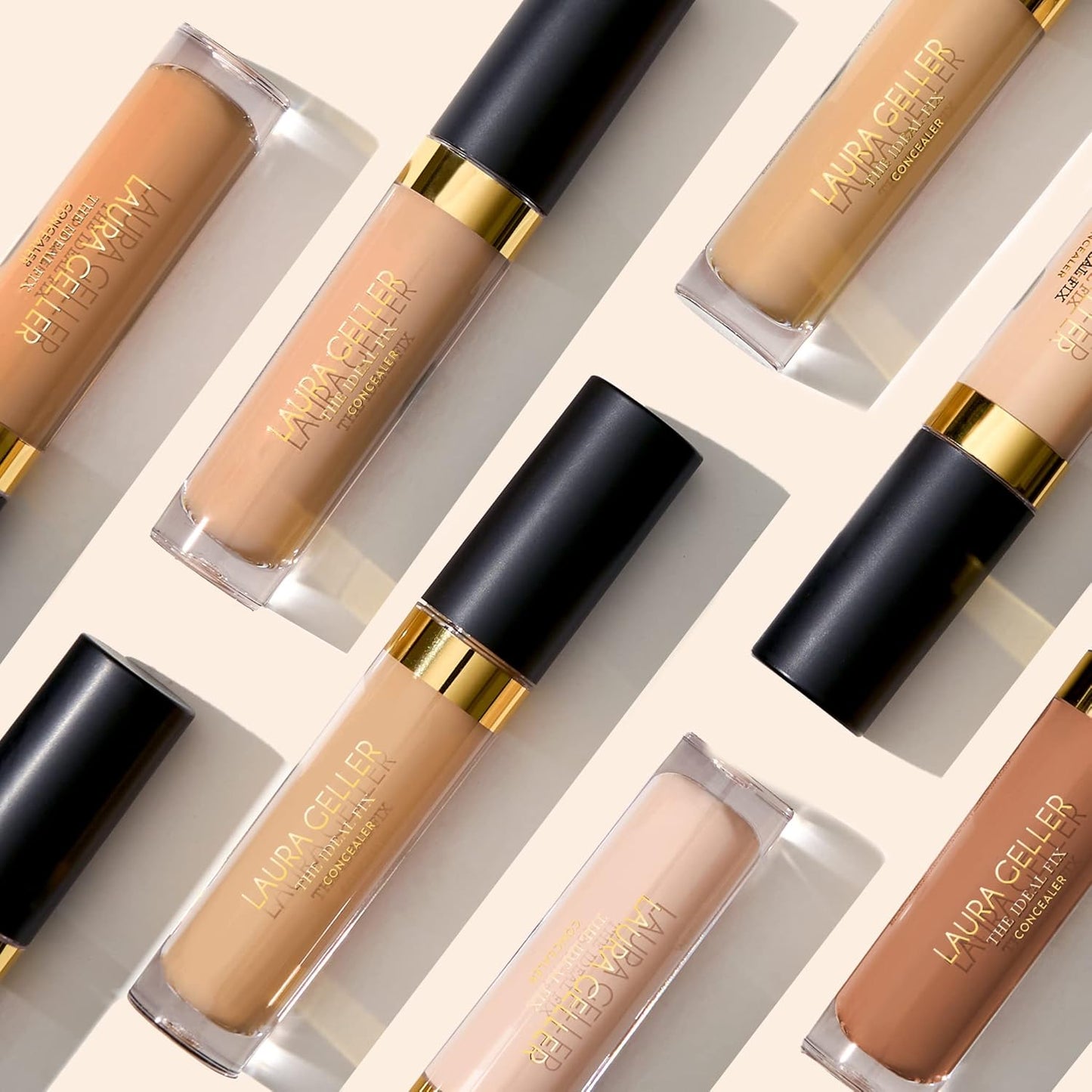 LAURA GELLER NEW YORK The Ideal Fix Concealer - Medium - Buildable Medium to Full Coverage Liquid Concealer - Covers Under Eye Dark Circles & Blemishes - Long-Lasting