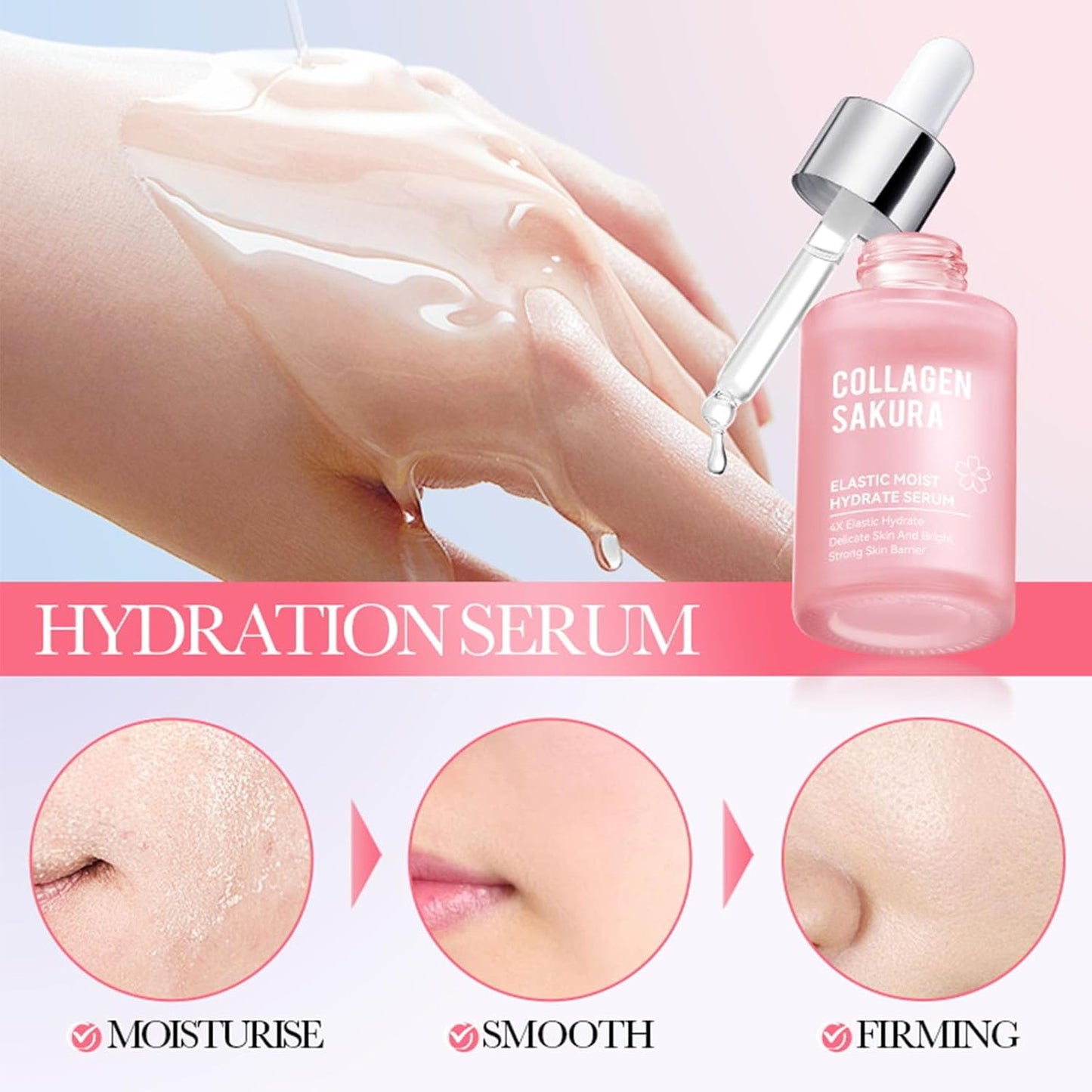 sakura skin routine kit for women - facial skin care sets & kits - skin care bundle - Moisturizing, firming skin, deep cleaning