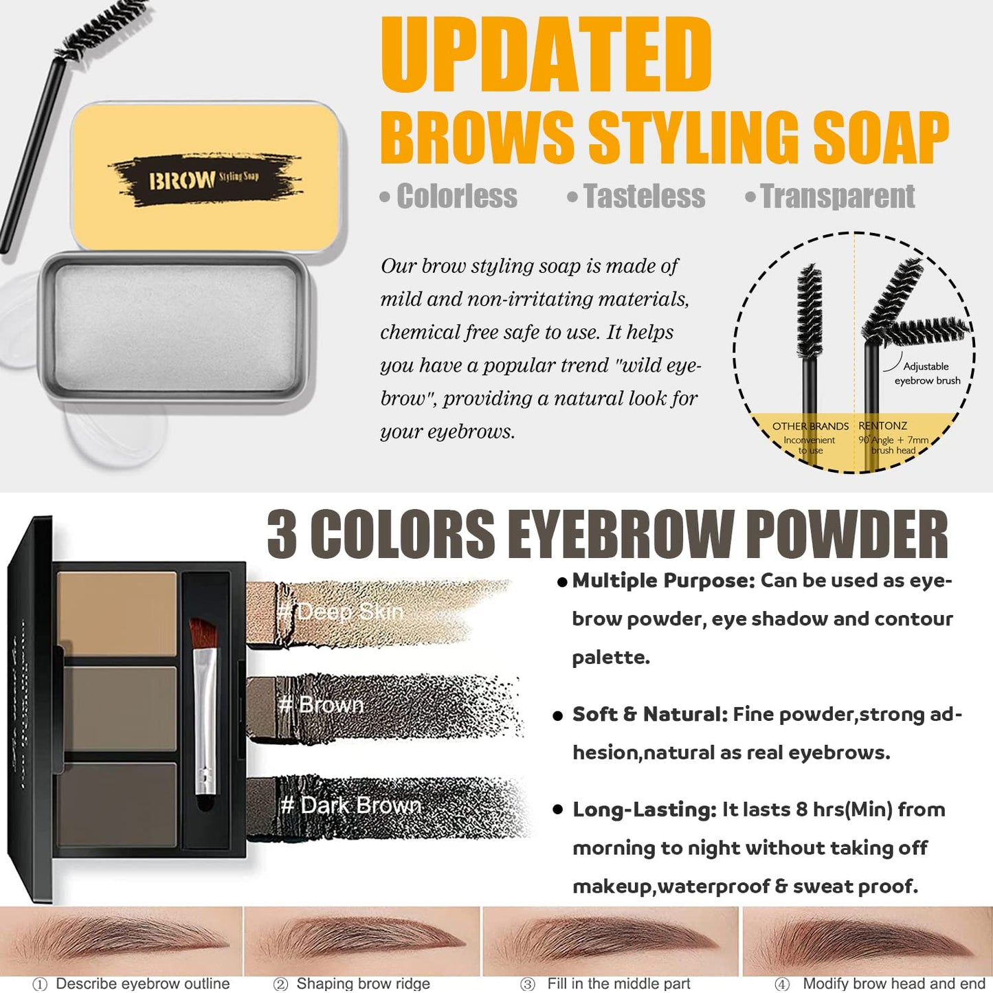 All in One Makeup Kit for Women Full Kit, Includes 12 Colors Naked Eyeshadow,Liquid Foundation, Lipstick Set, Mascara, Makeup Brush, Makeup Sponge, Eyebrow Powder, Eyebrow Soap, Eyeliner Stamp(#104)