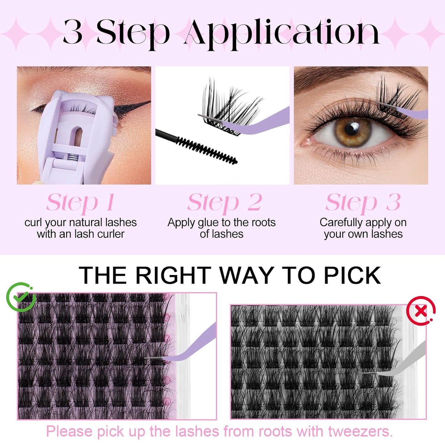WENDY Lashes Clusters Kit DIY Eyelash Extension with Eyelash Curler Black Cluster Eyelash Extensions Individual Lashes Kit Wispy Soft Eyelash Extensions (Kit,WD01-0.07D,10-18mm)