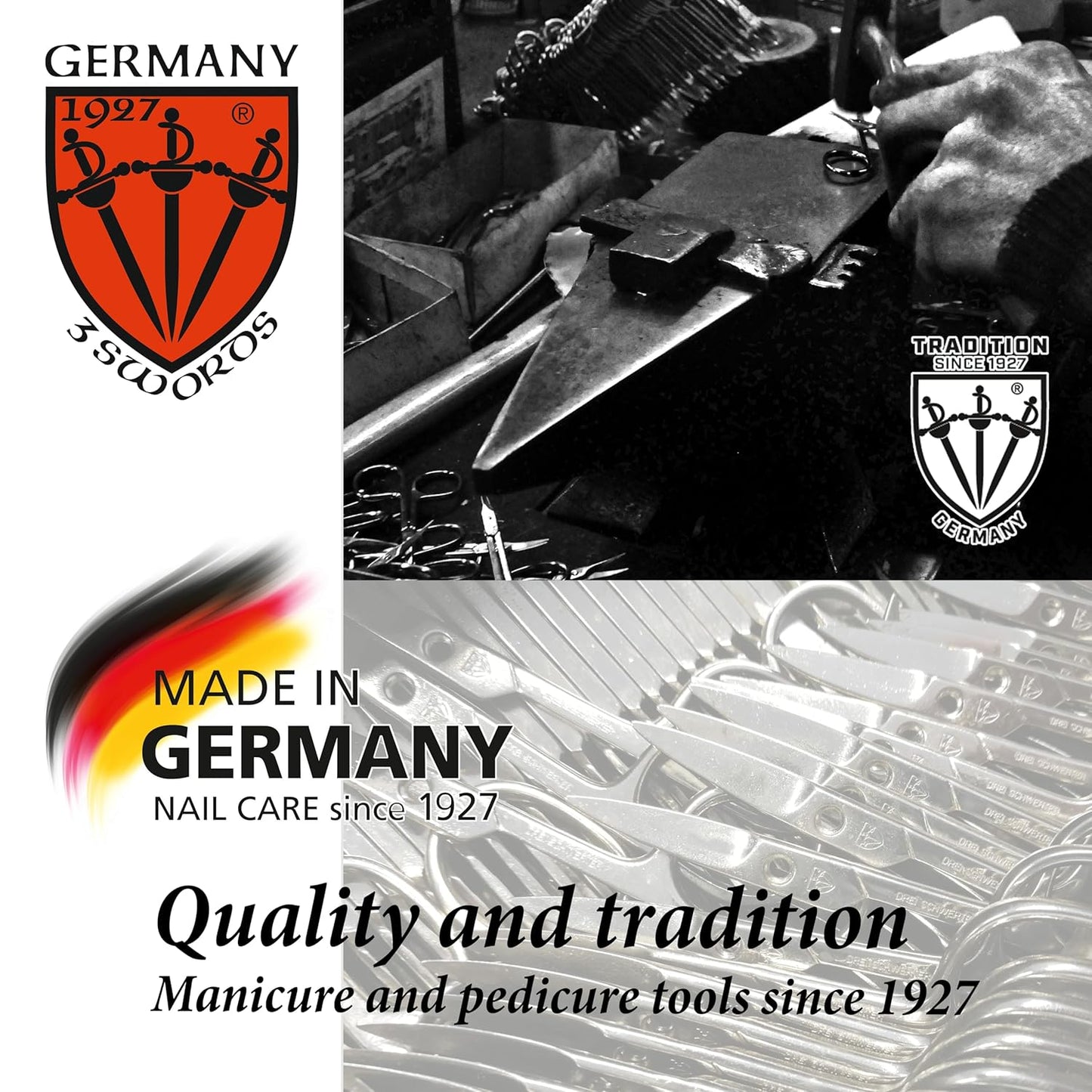 3 Swords Germany - Brand Quality Cuticle Knife Trimmer Remover Cutter (1pc.) Manicure Pedicure Grooming for Professional Finger & Toe Nail Care by 3 Swords, Made in Solingen Germany