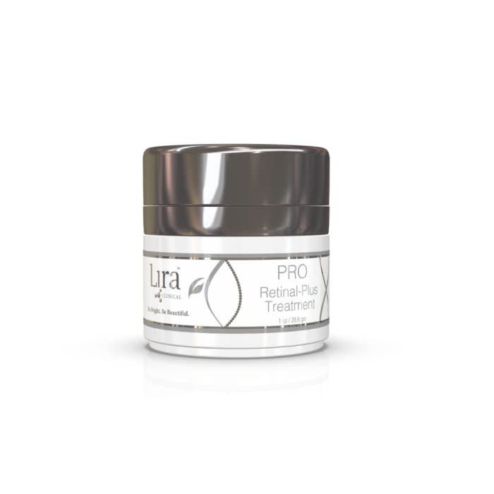 Lira Clinical PRO Retinal-Plus Treatment - Retinol Cream with Hyaluronic Acid, Salicylic Acid & Vitamin C - Helps Reduces Fine Lines & Wrinkles - All Skin Types - 1 fl oz