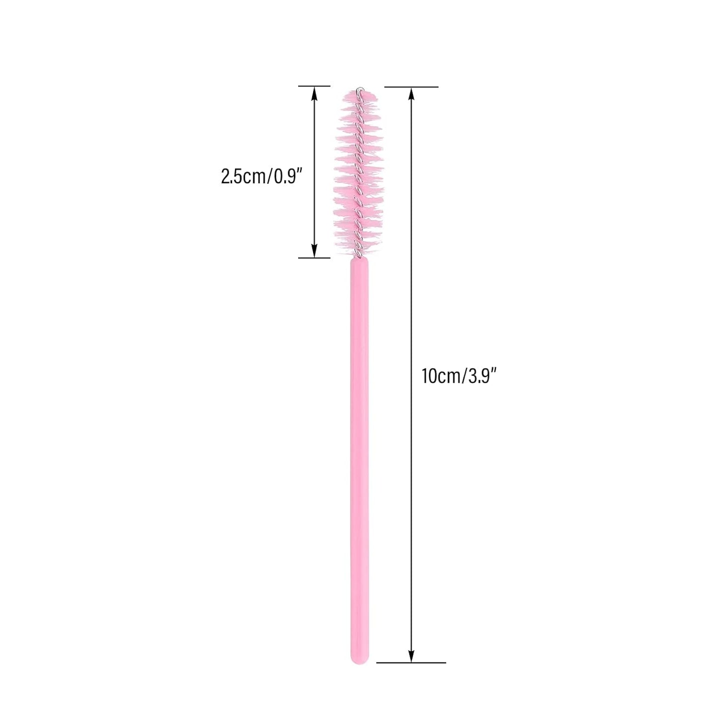 G2PLUS 100PCS Disposable Eyelash Brushes, Adjustable Mascara Wands Makeup Applicator, Lash Spoolies Brushes for Eyelash Extensions and Eyebrows (Baby Pink)