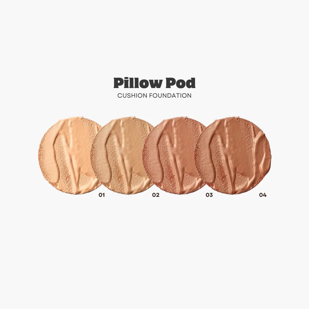 Beauty Pillow Pod Cushion Foundation Porcelain – Natural Matte Finish, Buildable Coverage, Paraben-Free, Portable Compact with Mirror and Puff,0.42 OZ /12G,pack of 1