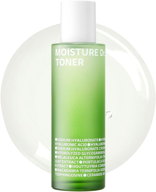 ISOI Moisture Dr. Soothing Toner, Lightweight Hydrating Toner with Tea Tree Ceramide & Hyaluronic Acid for Skin Barrier Support, Korean Skin Care (4.39 fl.oz/130ml)