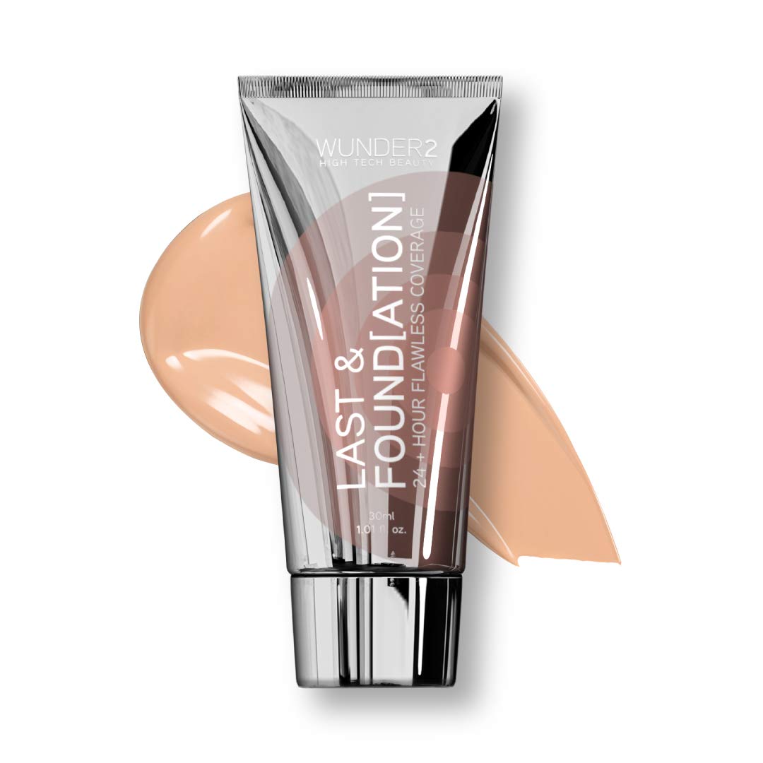 WUNDERBROW Full Coverage Foundation, Last & Found[ation] – Buildable Full Coverage Liquid Foundation For 24+ Hours Wear – Long Lasting, Waterproof, Sand