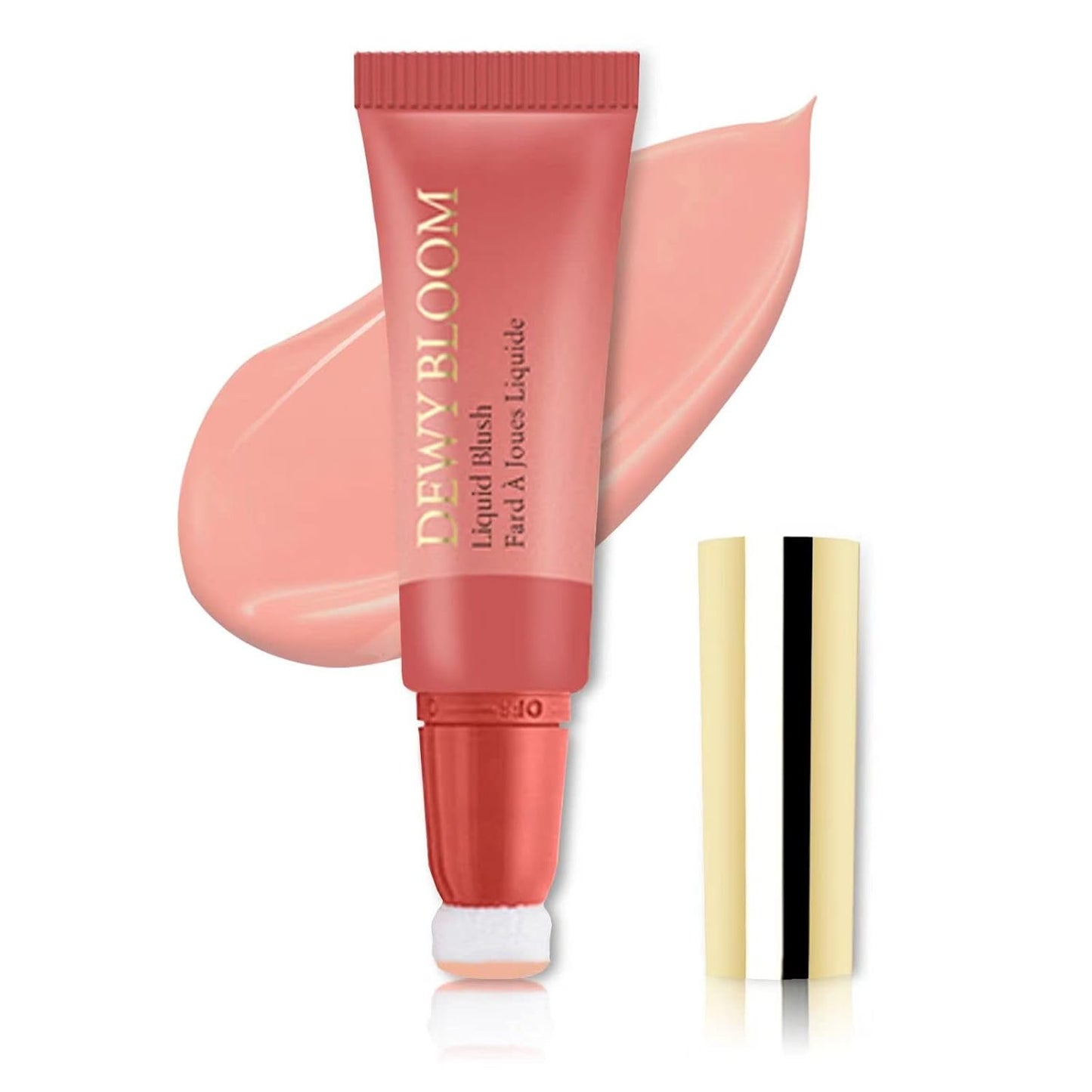Cream Blush Wand, Milk Liquid Blush Contour Wand with Cushion Applicator, Smooth Natural Blush Makeup Stick for Cheek Lip Eye, Lightweight, Easily Blendable,101 Ravishing,Nude Pink