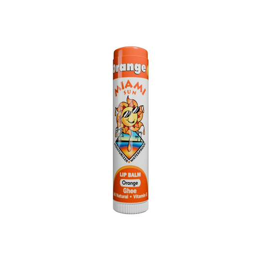 Miami Sun Natural Ghee Lip Balm, Hydrating Lip Treatment with Shea Butter & Beeswax, Organic & Non-Toxic, Best for Dry, Chapped Lips - Moisturizing, Healing, Chemical-Free Lip Repair (1 Count, Orange)