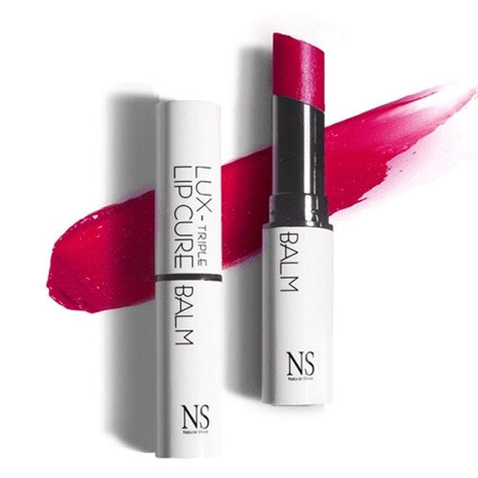 Lux Triple Lip CURE Glossy Balm (0.17oz) (AURA(Deep magenta pink)) 4 million units sold in Korea, Natural Tinted Korean Lip Balm, Petroleum/Paraben Free, Lip Butter,lip balm hydrating