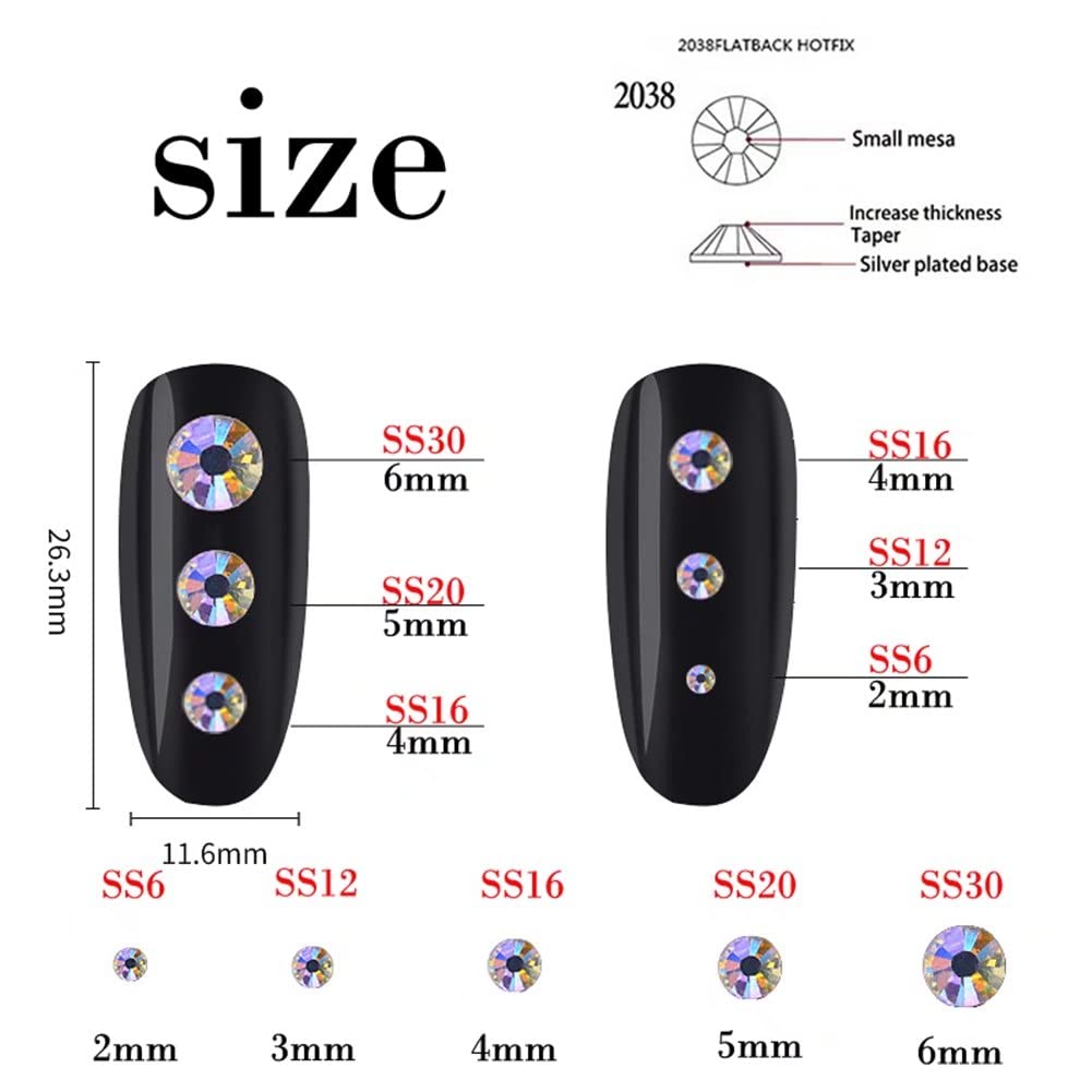 1000 Pieces SS20 5mm Flatback Rhinestones Clear Glass Round Gems Crystals for Nail Art DIY Crafts Clothes Shoes Bags （Orange）