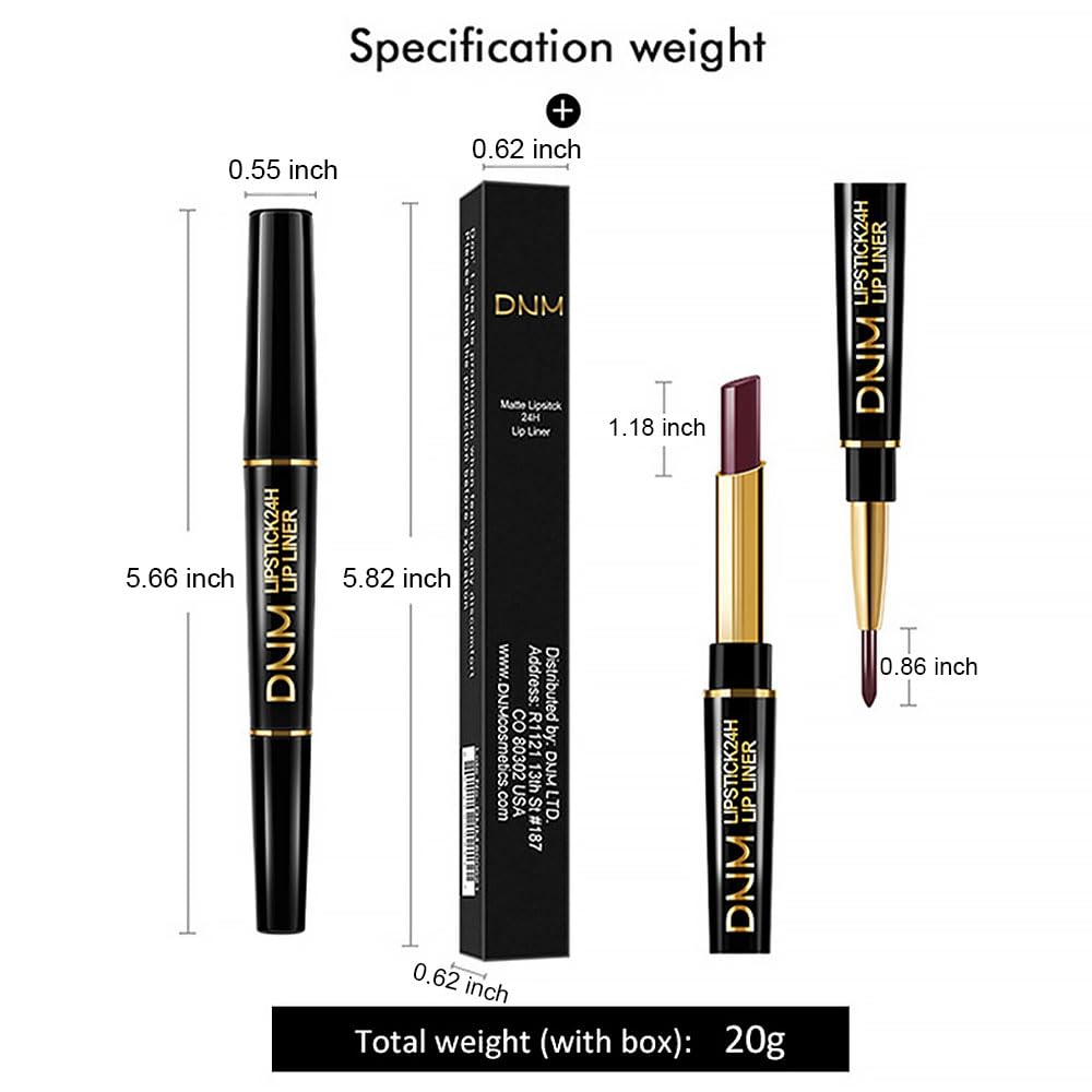 evpct 1Pcs Plum Red Matte Lip Liner & Lipstick Set Kit for Women - Long Lasting, Waterproof, 24 Hour Lipstick & Lip Liners Combo