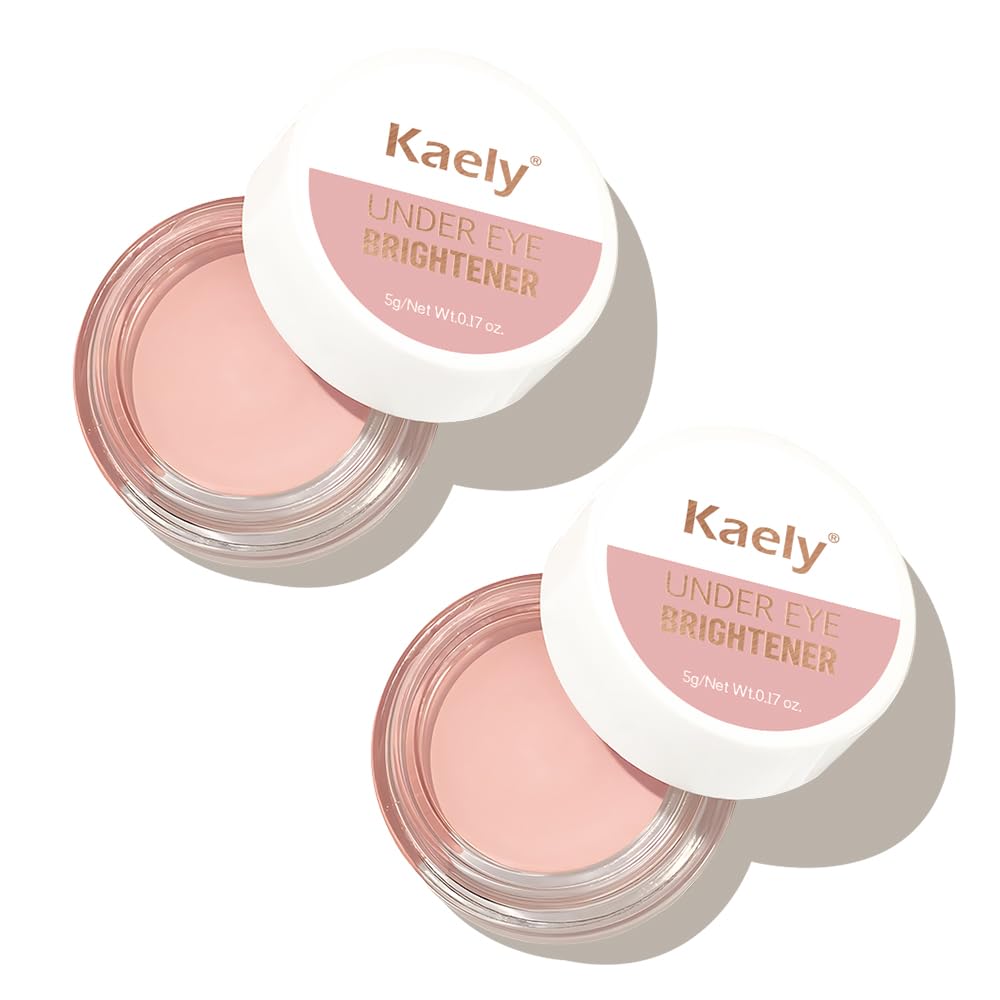evpct 2Pcs under Eye Brightener, Nourishing Luminous under Eye Concealer Color Corrector for Dark Circles, Waterproof Naturactor Concealer Pot make up for Eye Ring corrector de ojeras, 01# Light Rose