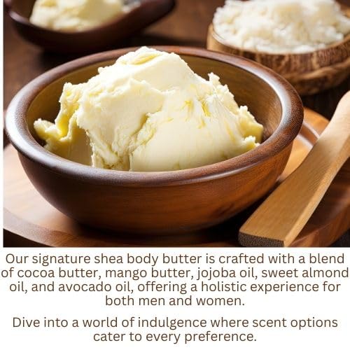 Body Butter Blend: Natural Shea, Cocoa, & Mango w/Jojoba Oil for Radiant Skin and Beard | Moisturizing (8 Oz, Cucumber Melon (Our version of))