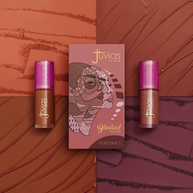 Juvia's Place Blushed Duo Blush - Two Tone Pigmented Buildable Pressed Mineral Powder - Rosy Natural Cheeks Matte Fresh Finish for All Skin Color -Volume1