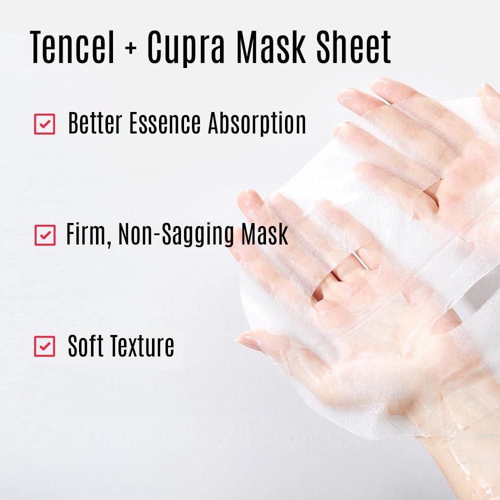 Leaders Mediu Amino Pore-Tight Facial Sheet Mask | Amino Acid Complex, Tea Tree Oil, Zinc PCA for Acne-Prone, Oily Skin, Minimizes Pores, Matte Finish (10 Sheets)