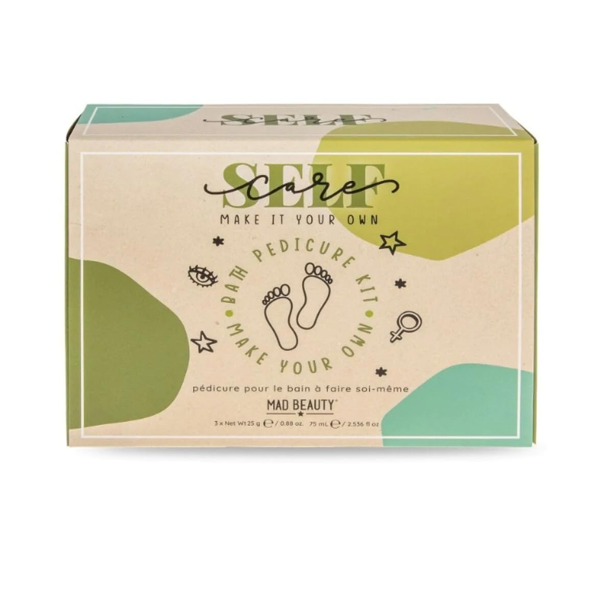 MAD Beauty Make it your Own Pedicure Set Make It Your Own Pedicure Set, Self-Care SIY Kit, 3 Refreshing Ginger Pear Foot, Wooden Foot File, & Moisturizing Foot Butter