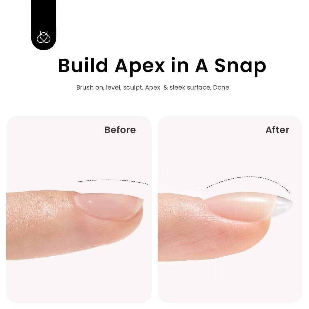 Beetles Hard Gel 8 in 1 60g Clear Scuplted Gel for Nail Extension Sculpting & Overlays High Hardness with Nail Accessories for Professional Use LED & UV Lamp Needed