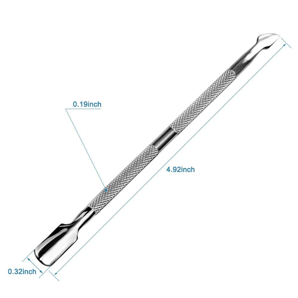 2-Piece Professional Cuticle Pusher and Cutter, Cuticle Trimmer & Cuticle Remover, Manicure Tool Set for Fingernail and Toenail