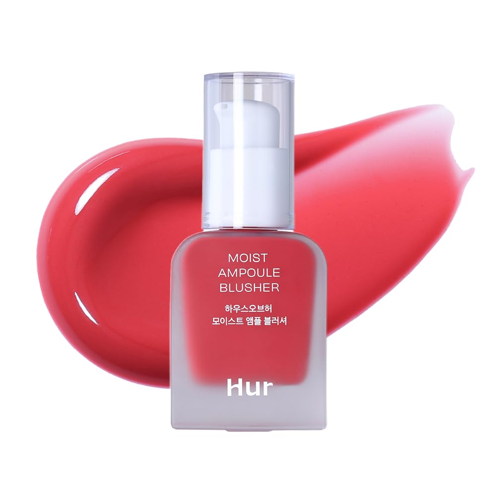 Moist Ampoule Blusher with 50% Moisture Essence | Hydrating & Long-Lasting Blush | 0.68fl.oz (9 Shades) (Deep Plum)
