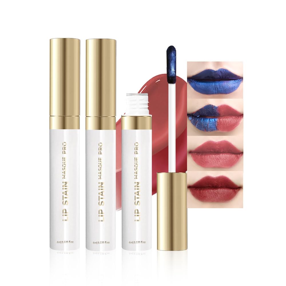 Lip Stain Peel Off Set–Long Lasting Waterproof Lip Tint, Smudge Proof Transfer Resistant Lip Stains Tattoo,High Pigment Matte Lip Color, Kiss Proof Peel Off Lip Stain Masque, Stay Lip Makeup 06+07