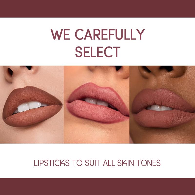 USHAS 2 in 1 Waterproof Lipstick and Lip Liner Combo Set - Long Lasting Matte Lipstick Pen with Liner Set Makeup Kit (G6, Pack of 1)
