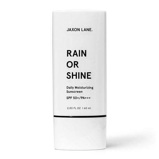 RAIN OR SHINE Anti Aging Face Sunscreen SPF 50 for Clear Skin w/Green Tea, Hyaluronic Acid, Vitamin E Oil, Ginseng Extract, Licorice Root, SPF Moisturizer for Face & Body Cream 2.03 Oz, Unscented, 2Pk