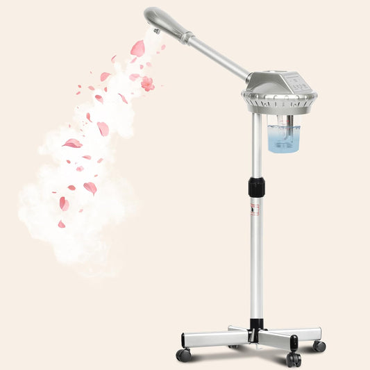 Professional Facial Steamer for Estheticians Face Steamr on Wheels with Hot Mist & Timer Function Suitable for Home Use or Beauty Spa Deep Cleansing and Hydration