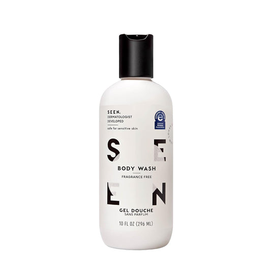 SEEN Body Wash, Fragrance Free - Non-Comedogenic & Non-Irritating Body Wash- Dermatologist-Developed - Safe for Sensitive, Eczema & Acne Prone Skin