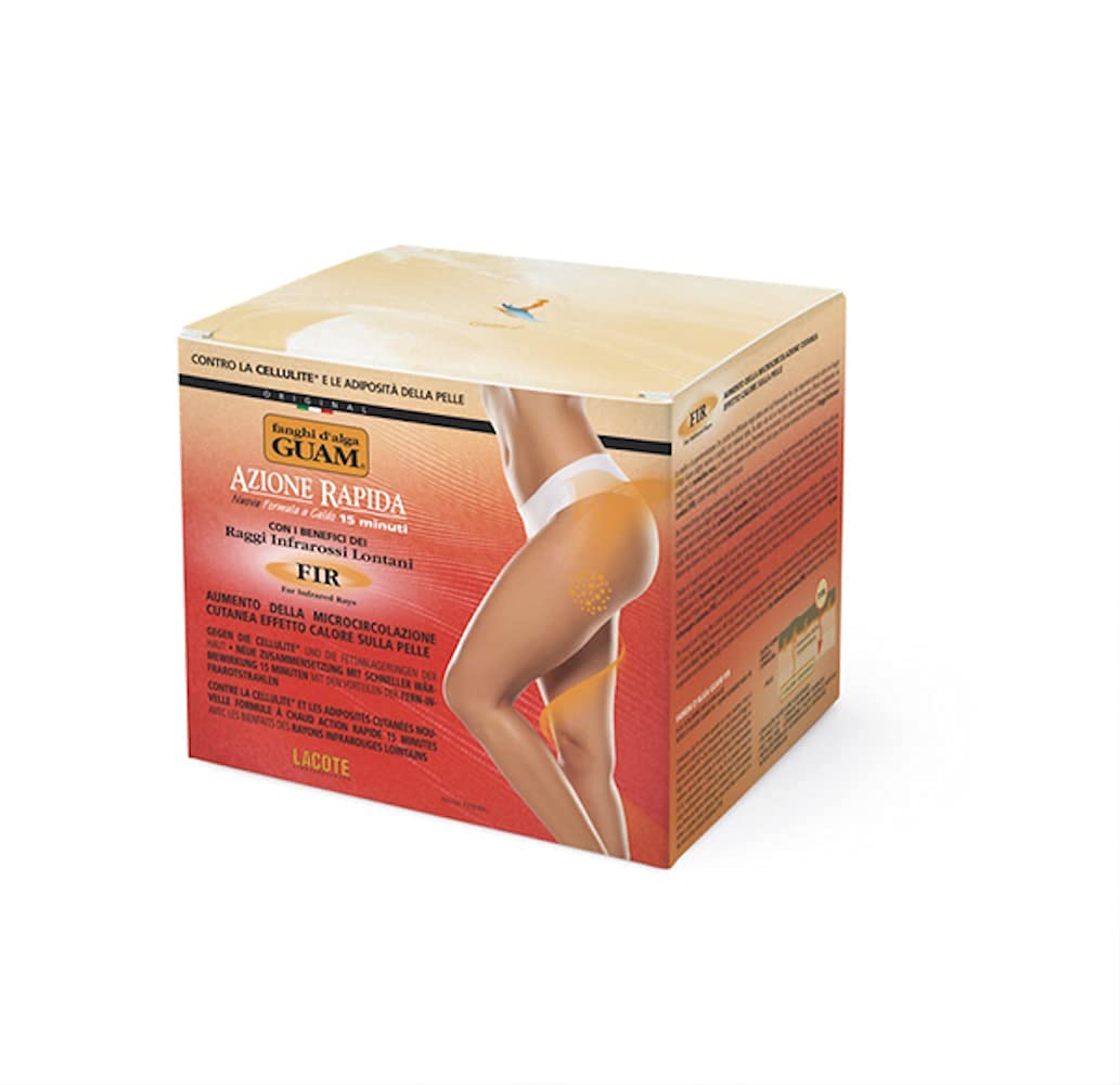 GUAM Anti Cellulite Seaweed Mud Infrared Body Wrap, FAST ACTION Hot Mud Body Mask with Tourmaline FIR, Skin Tightening Lipo Wrap for Cellulite Remover