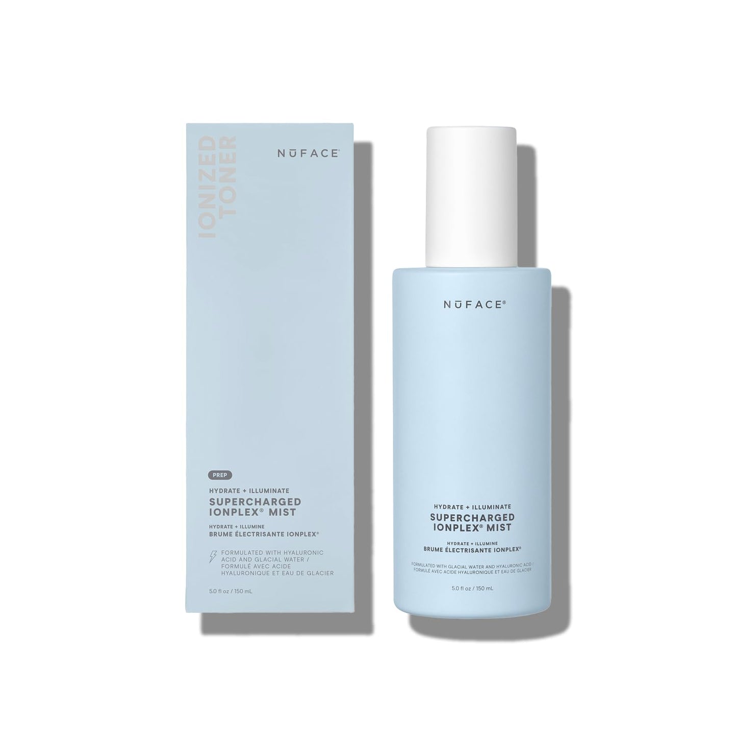 NuFACE Supercharged IonPlex Facial Mist - 3-in-1 Ultra-Fine Hydrating Face Mist & Pore Minimizer with Hyaluronic Acid + IonPlex Technology to Lock in Moisture and Enhance Microcurrent Treatment (5 oz)