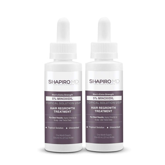 Shapiro MD Hair Growth Experts Minoxidil 5% Topical Solution for Mens Hair Growth, Serum Promotes Hair Regrowth by Reactivating Hair Follicles, 2 Month
