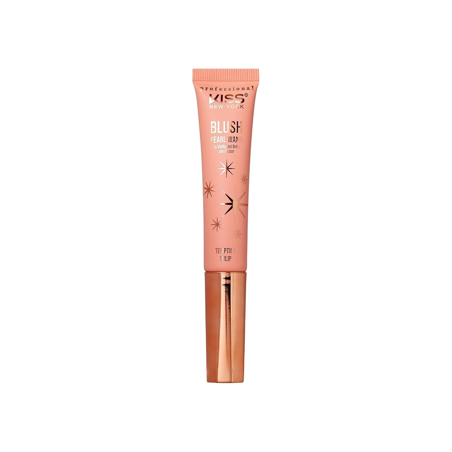 Kiss New York Professional Pearl Liquid Blush Beauty Wand, High Pigment Glow for Cheek, Eye & Lip, Non-Greasy Hydration Lightweight with Sponge-Tip Applicator (Tempting Tulip)