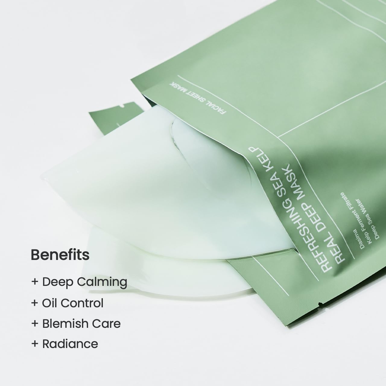 BIODANCE Refreshing Sea kelp Real Deep Mask, Overnight Hydrogel Mask, Calming, Oil & Sebum Control, Blemish Care, Korean Skincare | 1.19oz(34g) x 4ea