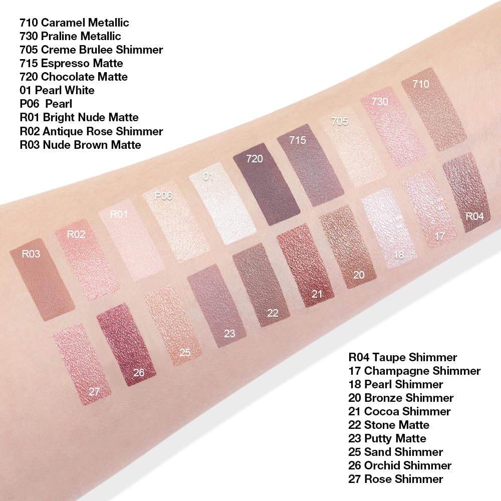 Cream Glitter Pearl White Shimmer Metallic Eyeshadow Palette Makeup, Natural Single Mini Instant Holographic Eyeshadow For Women, Sombras Crema Para Ojos,Talc,Paraben&Cruelty Free, P01
