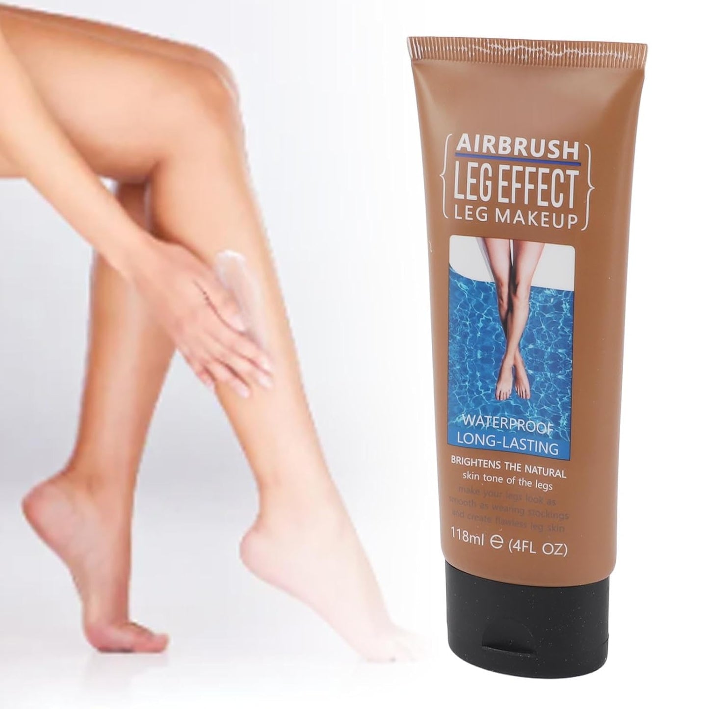 118ml Leg Makeup Lotion, Leg Body Makeup, Airbrush Legs, Body Makeup Waterproof Long Lasting Full Coverage Lightweight Leg Body Cosmetic for Wedding (3#)