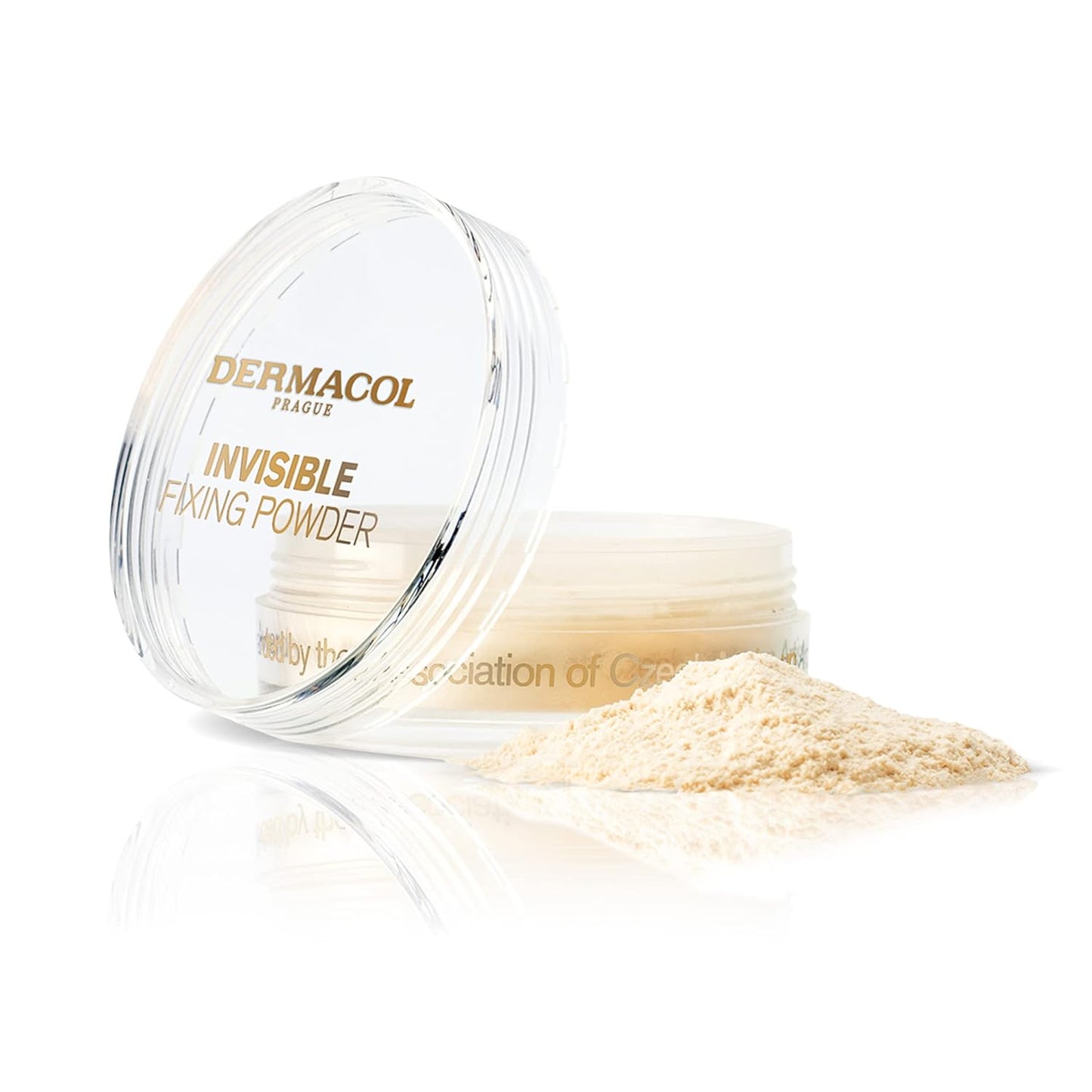 Dermacol - Invisible Fixing Face Powder, Touch-proof Translucent Setting Powder for Oily Skin & Other Skin Types, Loose Powder Makeup, Frangrance-Free Matte Powder with Powder Puff, Light, 13.5 g