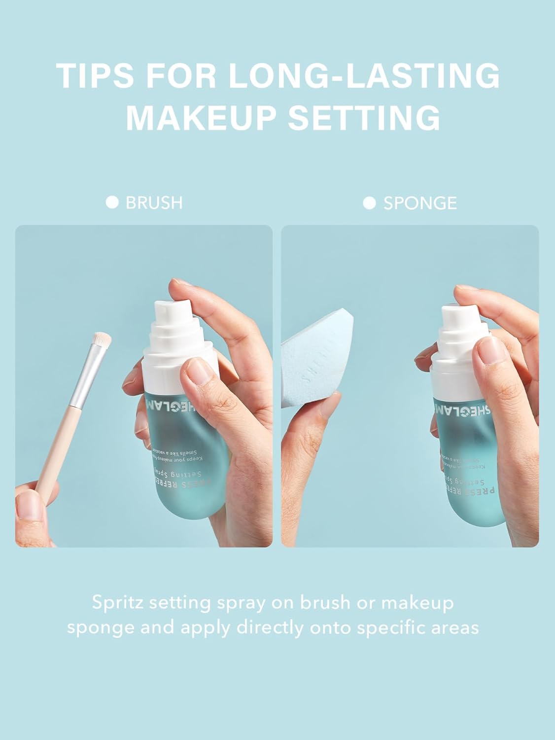 SHEGLAM Press Refresh Setting Spray Moisturizing Long Lasting Makeup Setting Spray Oil-Control Non-Greasy-Green