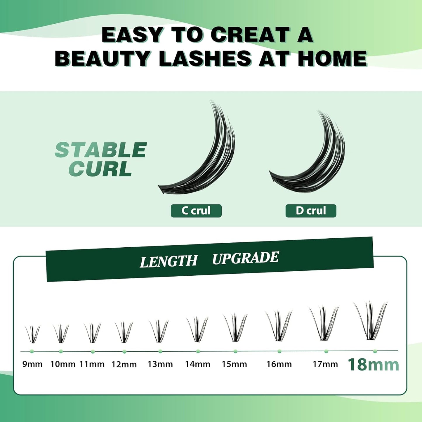Lash Clusters 300pcs Individual Lashes 30D 0.07D Curl 18mm DIY Eyelash Extension KEYYOU Large Tray Volume Soft&Natural Cluster Lashes(30D-0.07D,18）
