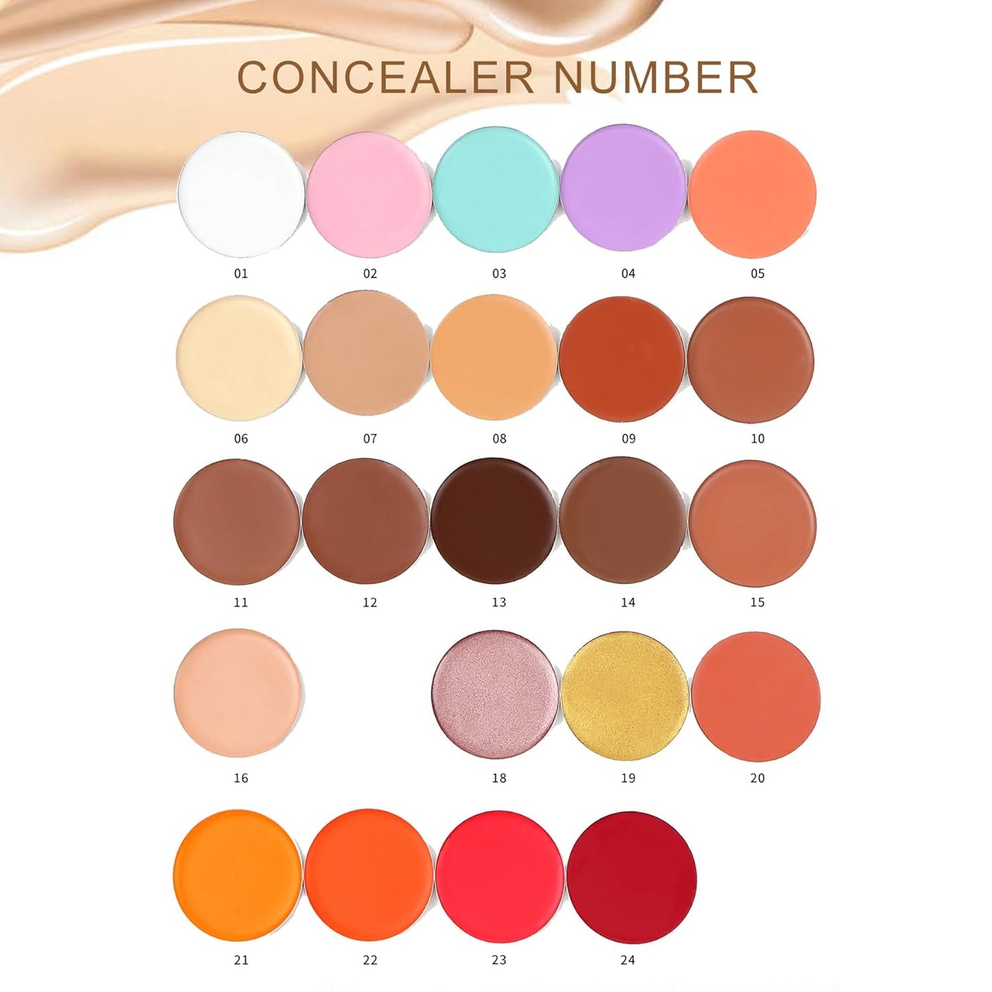 Cream Concealer Corrector Correcting Contour Makeup Set under Eye Concealer Cream Kit for Dark Circles and Blemish 9