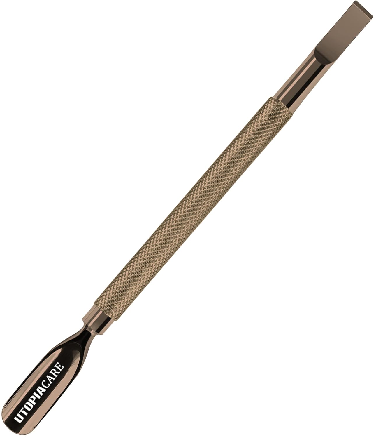 Utopia Care Cuticle Pusher Tool & Spoon Nail Cleaner, Professional Stainless Steel Cuticle Remover & Cutter, Durable Manicure & Pedicure Tool for Finger & Toenails, Bronze