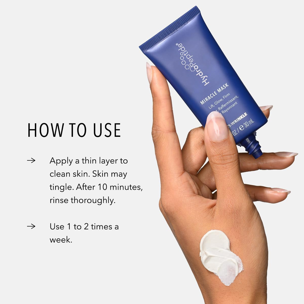 HydroPeptide Miracle Mask, Peptide Treatment to Lift, Glow & Firm, 0.5 Ounce