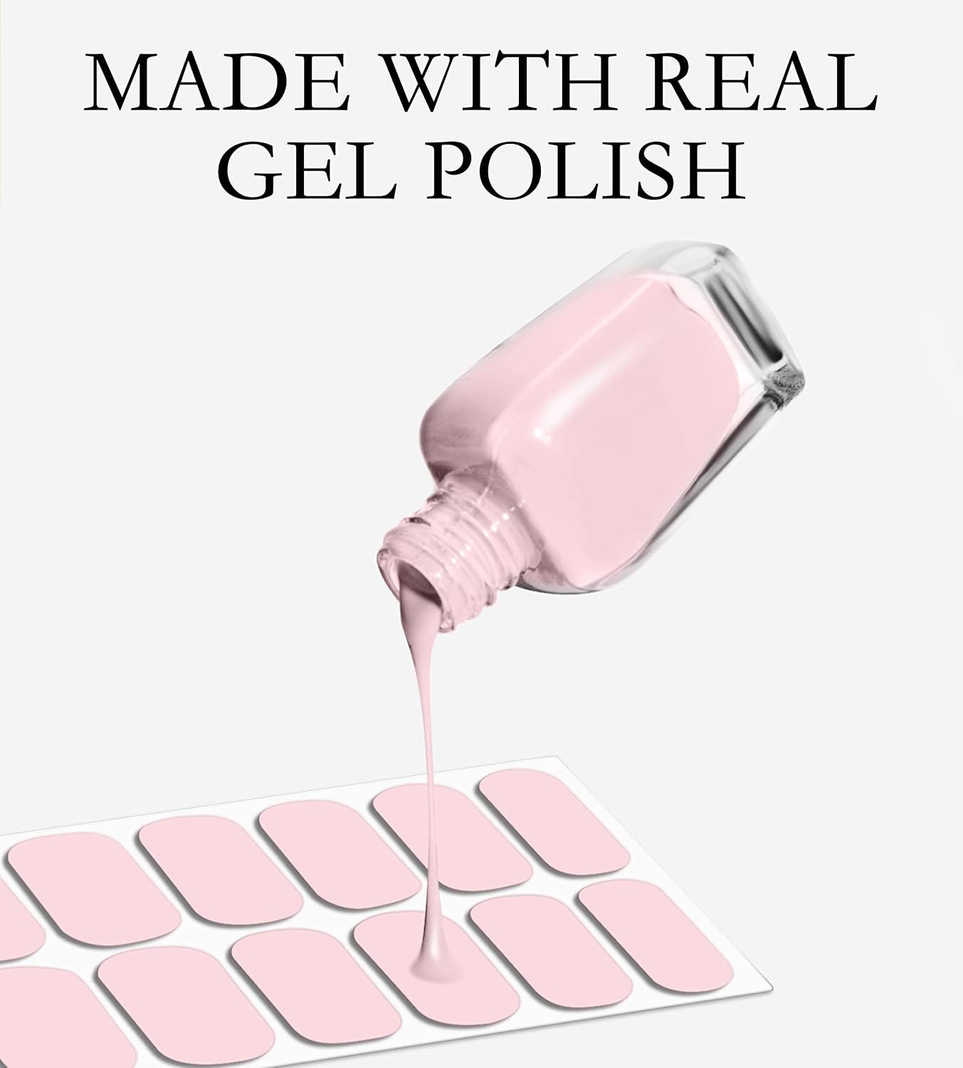 Nail Polish Strips, 32PCS Salon Quality Wraps, Long Lasting Gel Nail Stickers for Women Easy Apply& Remove (White Frost on Cake)